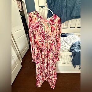 Aura Vibrant Floral Long Sleeve Dress